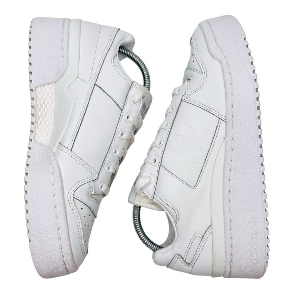 Adidas Originals Forum Bold Triple White Leather Lace Up Platform Sneake… - Picture 3 of 16